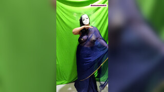 8. Saree Lover bikini top saree || Shonabhabhi || Blue Saree look || Full HD