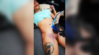 4. Funny Pussy Tattoo made her Orgasm
