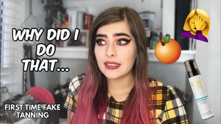 Pale girl tries FAKE TAN for the FIRST TIME *my body hates me* | Gaia Rose