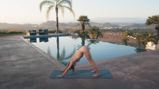 4. Naked yoga by the pool – for educational purposes