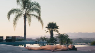 10. Naked yoga by the pool – for educational purposes