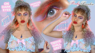 Princess Pinky Tiedye Chill Grey | Pinky Paradise Lenses Try On on Dark Brown Eyes | Sugar Thrillz