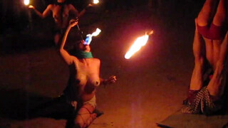 3. Fire Dancing Topless, part 2/3