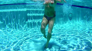 8. Wife enjoying the Pool ToplessToppless