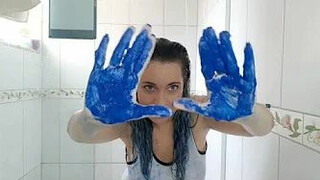 Pintei meu cabelo de azul?