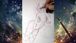 6. Drawing with Pencil  #22 How to draw Anime Girl(Anime drawing speed art)Speed Pencil Drawing