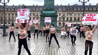 1. Pompiers accusés de viol : action Femen au Ministère de la Justice (6 février 2021, Paris)