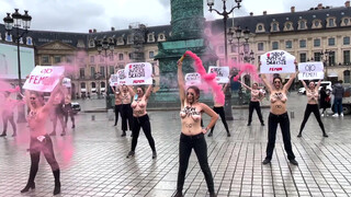 4. Pompiers accusés de viol : action Femen au Ministère de la Justice (6 février 2021, Paris)