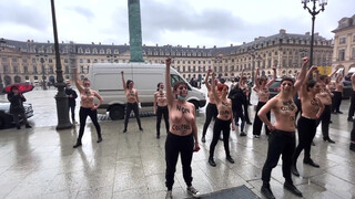 7. Pompiers accusés de viol : action Femen au Ministère de la Justice (6 février 2021, Paris)
