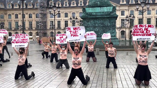 2. Pompiers accusés de viol : action Femen au Ministère de la Justice (6 février 2021, Paris)
