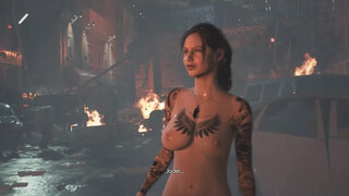 6. Resident evil 2 remake ( Claire naked with tattoos)
