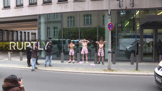 8. Germany: Topless Femen activists protest in front of federal ministry *EXPLICIT CONTENT*