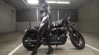 9. Body Painting Sara with my Harley Iron 883 Sportster
