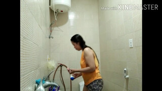 2. this is how a poor woman take a bath in the Province || NO SHOWER