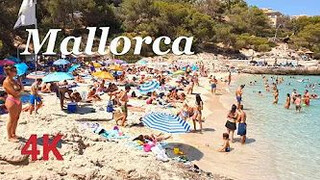 Walking Playa de Illetes beach, Mallorca (Majorca), Spain 4K