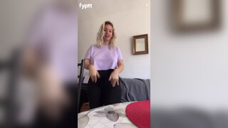 1. Girl dancing with short purple crotop and real nip slip happens on NSFW TikTok Live #short #shorts