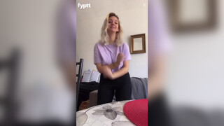 7. Girl dancing with short purple crotop and real nip slip happens on NSFW TikTok Live #short #shorts