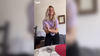 8. Girl dancing with short purple crotop and real nip slip happens on NSFW TikTok Live #short #shorts