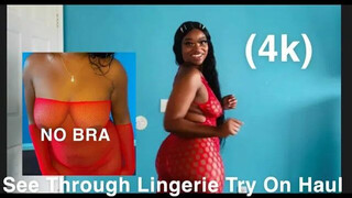 (4k) NO BRA SEE THROUGH LINGERIE TRY ON HAUL | SEXY