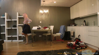 6. Short Miniskirt NO PANTIES Over knee Socks Hot Lingerie Try on Day with Saskia and Angel