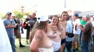 3. Topless event in  Asheville Raw Clips – They want Obama elected in 2012.