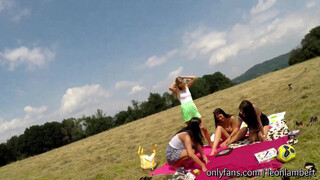 7. Tight Dress Mini Skirts Flying in the Wind All Angles Covered 4 Girls Twister Outdoors