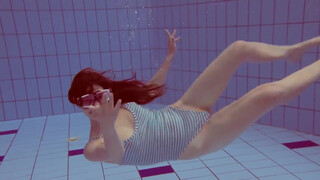 3. beautiful girl showing underwater swimming skill | Underwater – Exercising at the pool | Hydrogirls