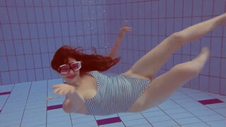 beautiful girl showing underwater swimming skill | Underwater – Exercising at the pool | Hydrogirls