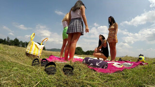 1. Leon Lambert Girls Twister Fun at Outdoors for Panties Try on Haul with Miniskirts and Short Dresses