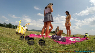 2. Leon Lambert Girls Twister Fun at Outdoors for Panties Try on Haul with Miniskirts and Short Dresses