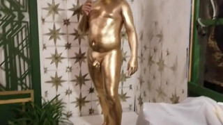 7. Bird bath and gold body paint at Nude Night Orlando
