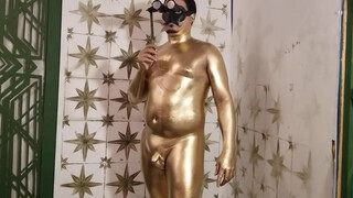 8. Bird bath and gold body paint at Nude Night Orlando
