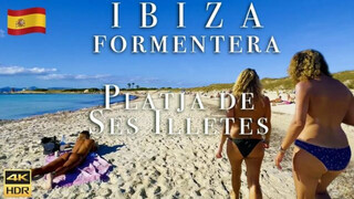 Platja de Ses Illetes Beach, FORMENTERA, Ibiza, SPAIN 4K Walk 2022