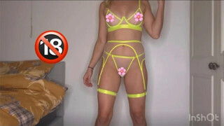 Sexy Neon lingerie tryon #babe #seethrough #tiktok #tryon #sexy #lingerie