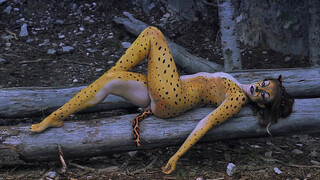 1. Cheetah Body Paint Outdoors with Jessica Wood