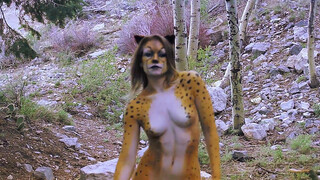 2. Cheetah Body Paint Outdoors with Jessica Wood