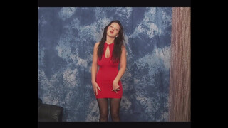 1. ttl model American model Christina Model   Red Dress & Black Stockings