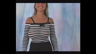 1. ttl model american model Christina Model Black & White striped top outfit
