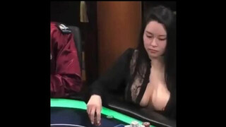 Boobs come out while playing casino!!!!