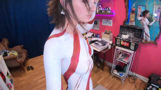 4. Candy Cane Body Painting on Sawyer