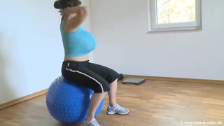 8. Milena Velba fitness with the blue ball
