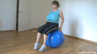 2. Milena Velba fitness with the blue ball