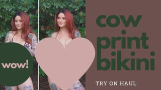 Cow Print Bikini Try On Haul ft Dossier Perfume