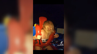 5. Blonde Teen Struggles To Keep Her Tits In Her Bra On The Slingshot