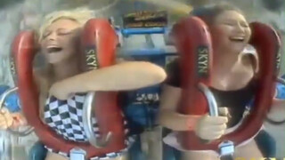 8. Blonde Teens Boobs Fall Out On The Slingshot