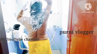 3. Bathing ???? shampoo ????#bathing @PurniVlogger
