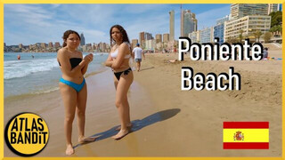 ☀️???????? Beach Walk-Poniente Beach , Benidorm , Spain (Part 1).