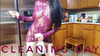 Angelina Kitchen DEEP Cleaning Routine | Night Time Cleaning | See Through Thong Slip