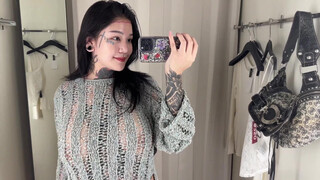 10. Transparent Dress Challenge: Trying it on with see-through lingerie