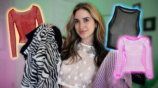 TRANSPARENT Tops TRY ON with Mirror View! | Alanah Cole TryOn